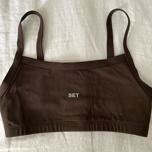brown Set active sports bra size medium